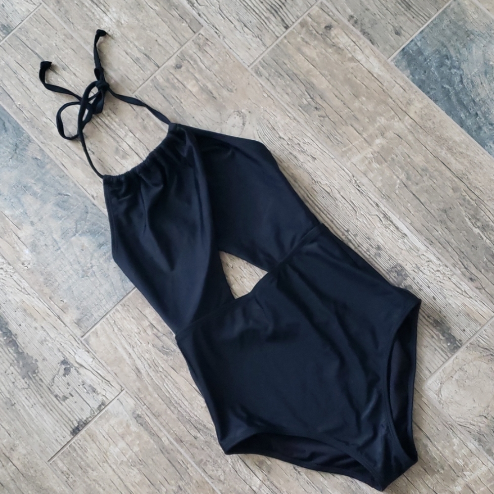 Wrap front ebony suit